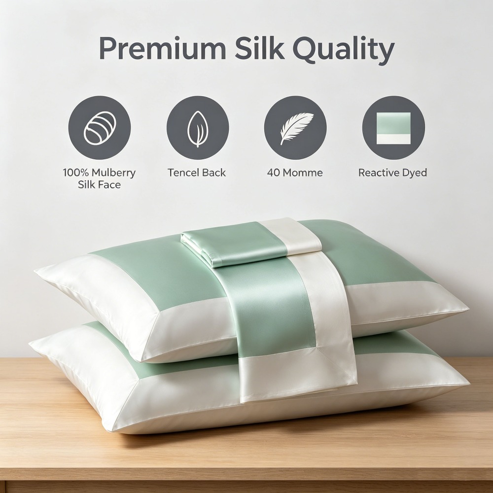 Hair Care Hospital - 2 Pcs Mulberry Silk PillowCase Pillow