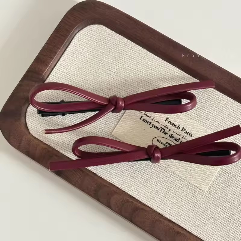 Bobby Pin Bulk - New 1PCS PU Leather Bow Hairpin