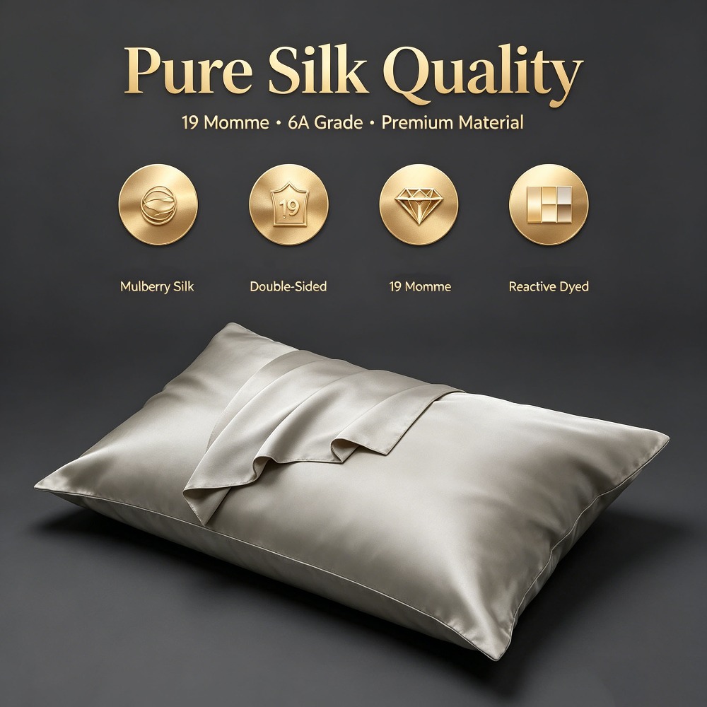 19 Momme Mulberry Silk Pillowc - Hair Care Hospital 评论和价格